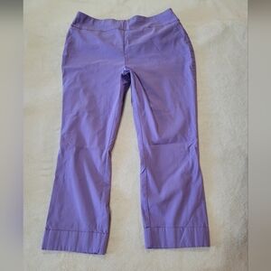 NY&Co Women's Lavendar Stretch Waist Cropped Pants XL